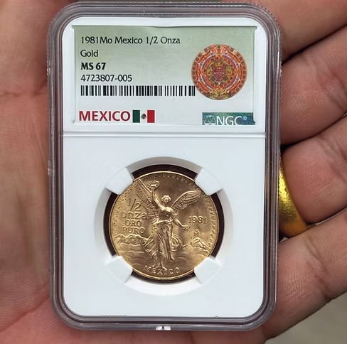 🇲🇽 Mexican Gold Coin 1/2 Ounce — 1981 NGC MS67